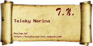Teleky Nerina névjegykártya